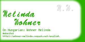 melinda wohner business card